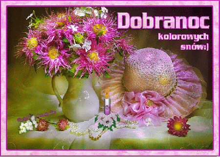 Dobranoc kolorowych snów bukiet różowych kwiatów